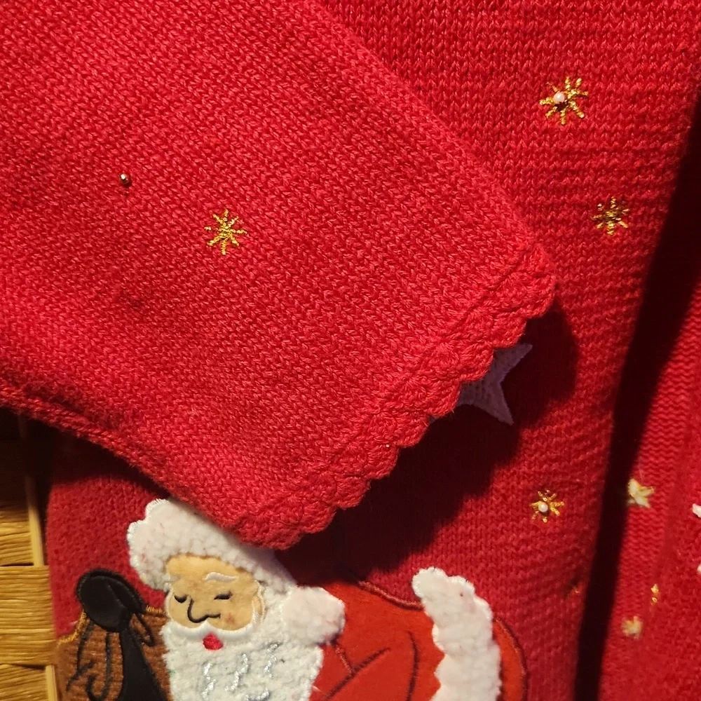 Designers Originals Studio, Vintage Holiday, Christmas, Colorful, Embroided Top